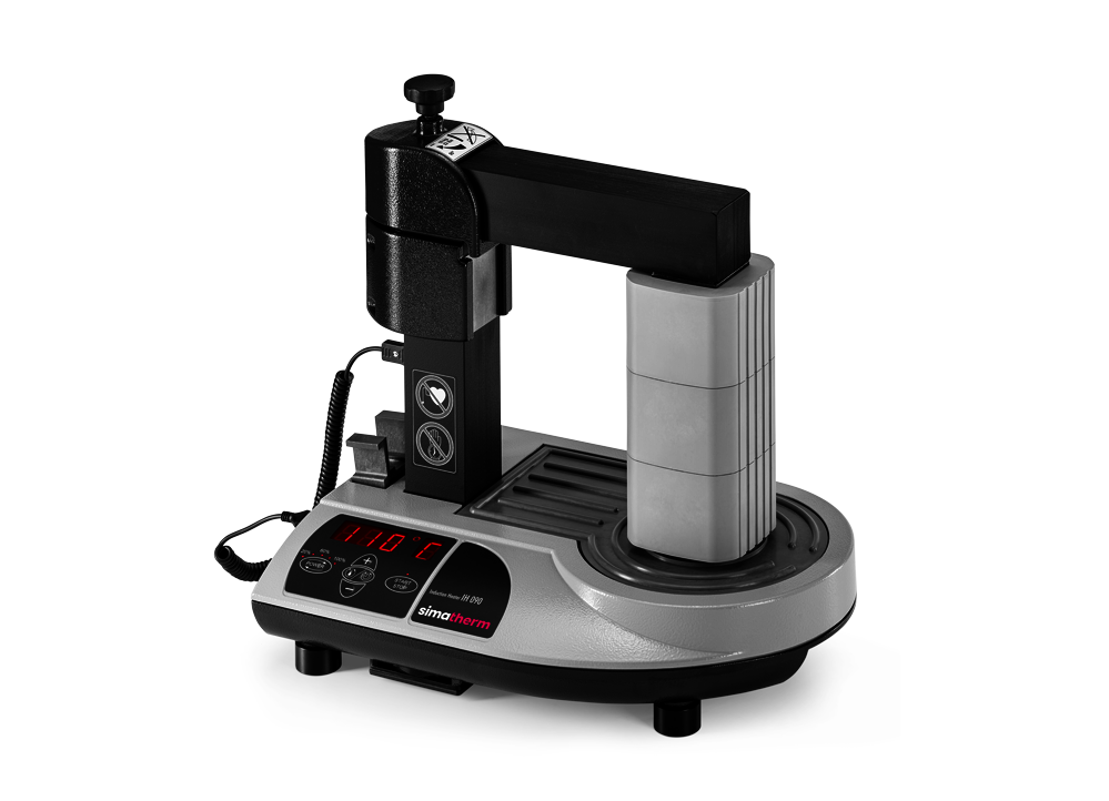 The simatherm IH 090 induction heater in the switched-on state without a bearing.