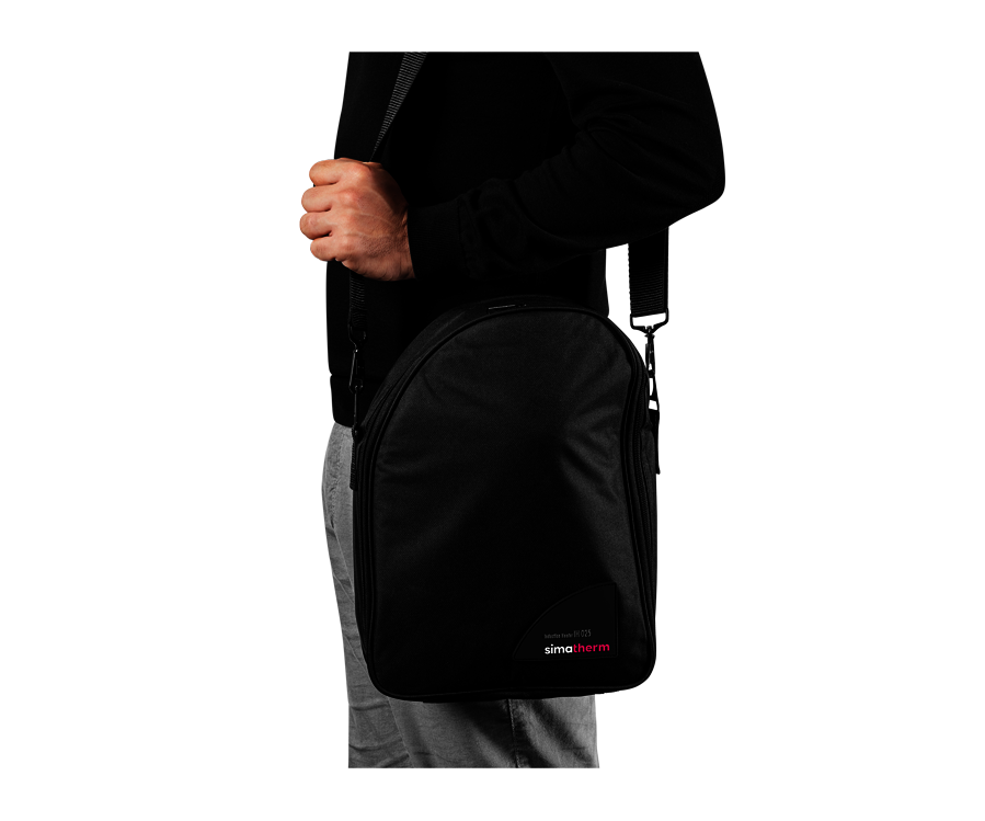The simatherm IH 025 induction heater in the practical carrying bag for use on site.